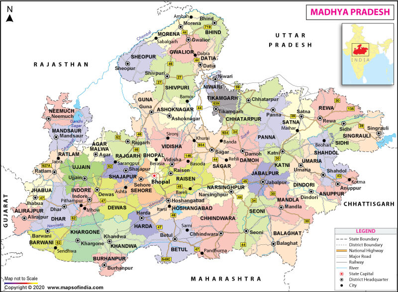 Madhya Pradesh state map
