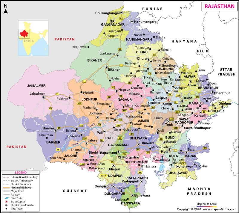 Rajasthan state map