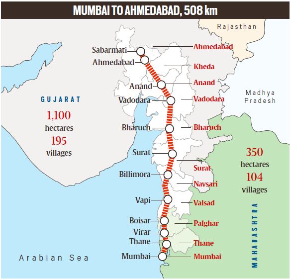 Mumbai Ahmedabad Bullet Train Route Map