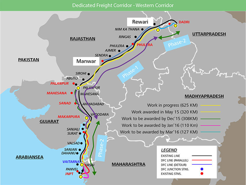 Western Dedicated Freight Corridor (WDFC) Route Map