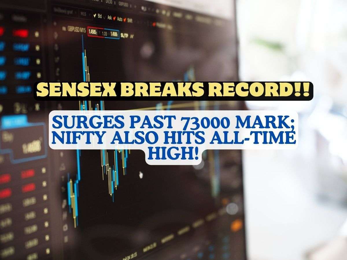 Sensex Surges Past 73000 Mark
